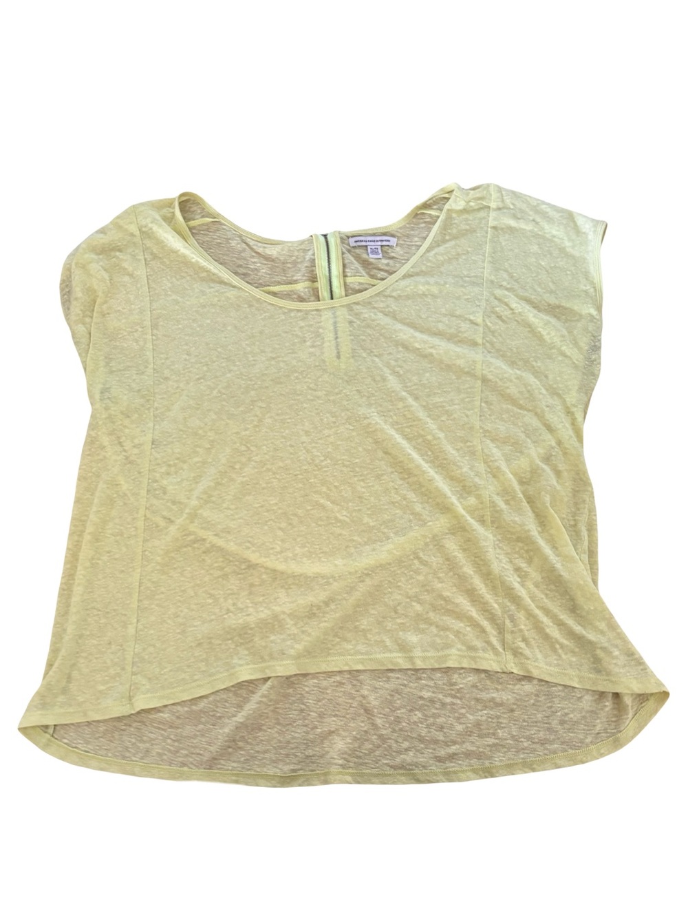 Y2K American Eagle Outfitters Neon Yellow Cap-Sleeve Top